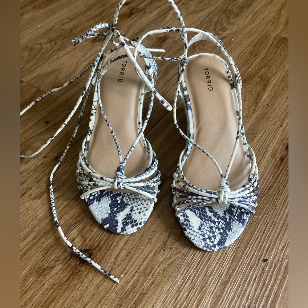 Torrid Snake skin lace up wedges